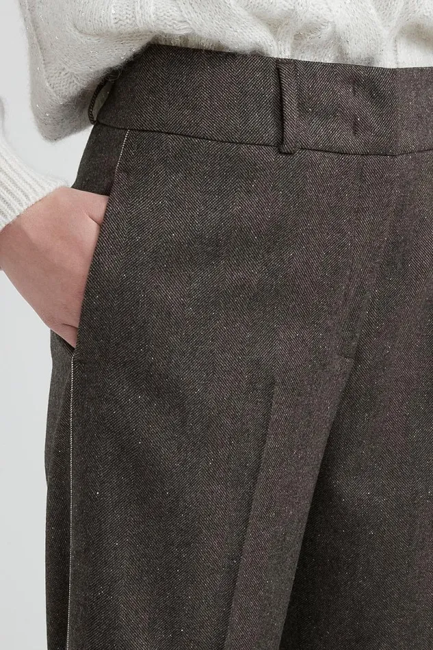Peserico Suits And Sets Woman Wool Cashmere And Silk Trousers Walnut Peserico Suits And Sets Woman Wool Cashmere And Silk Trousers Walnut