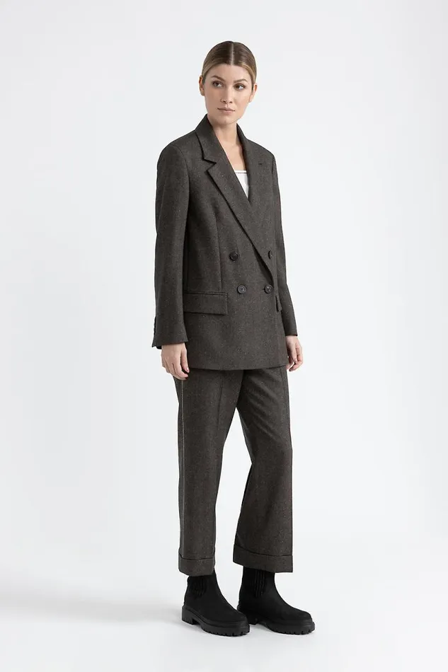 Peserico Suits And Sets Woman Wool Cashmere And Silk Trousers Walnut Peserico Suits And Sets Woman Wool Cashmere And Silk Trousers Walnut
