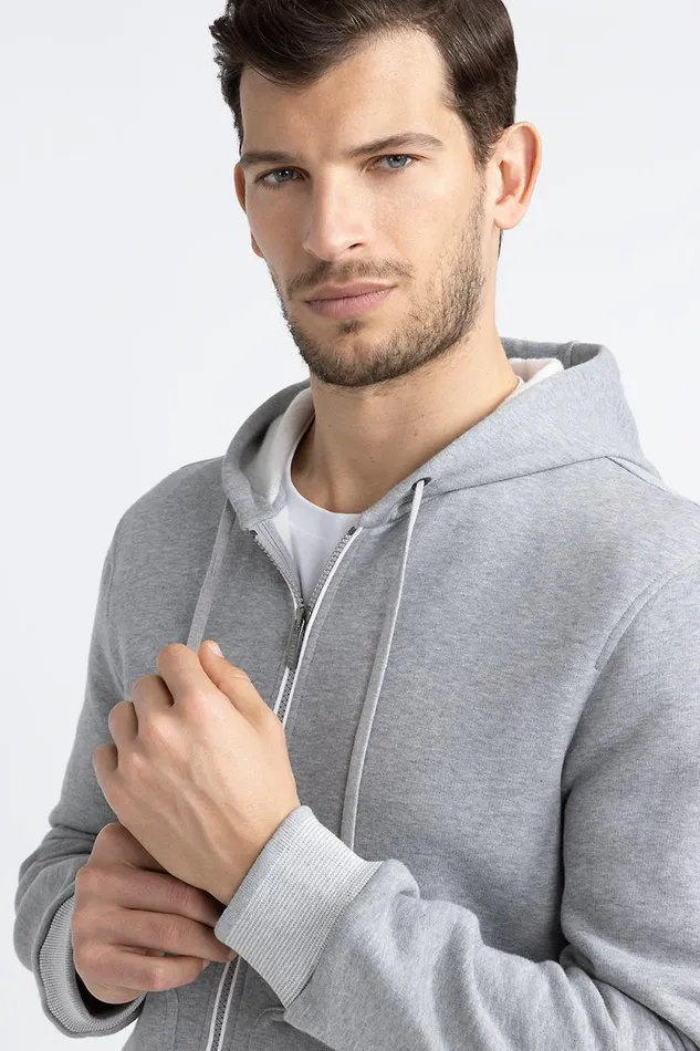 Peserico Sweatshirts Man Brushed Melange Pure Cotton Sweatshirt Granite Peserico Sweatshirts Man Brushed Melange Pure Cotton Sweatshirt Granite