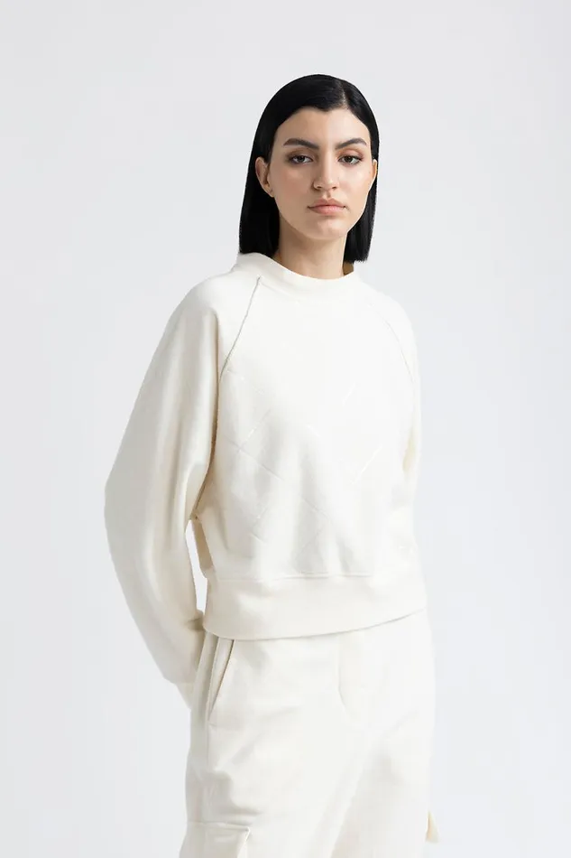 Peserico Sweatshirts Woman Cotton Jersey Sweatshirt Natural White
