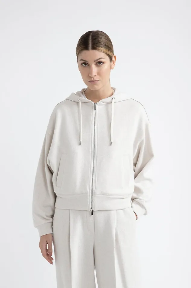 Peserico Sweatshirts Woman Wool Cotton And Linen Sweatshirt Hornbeam