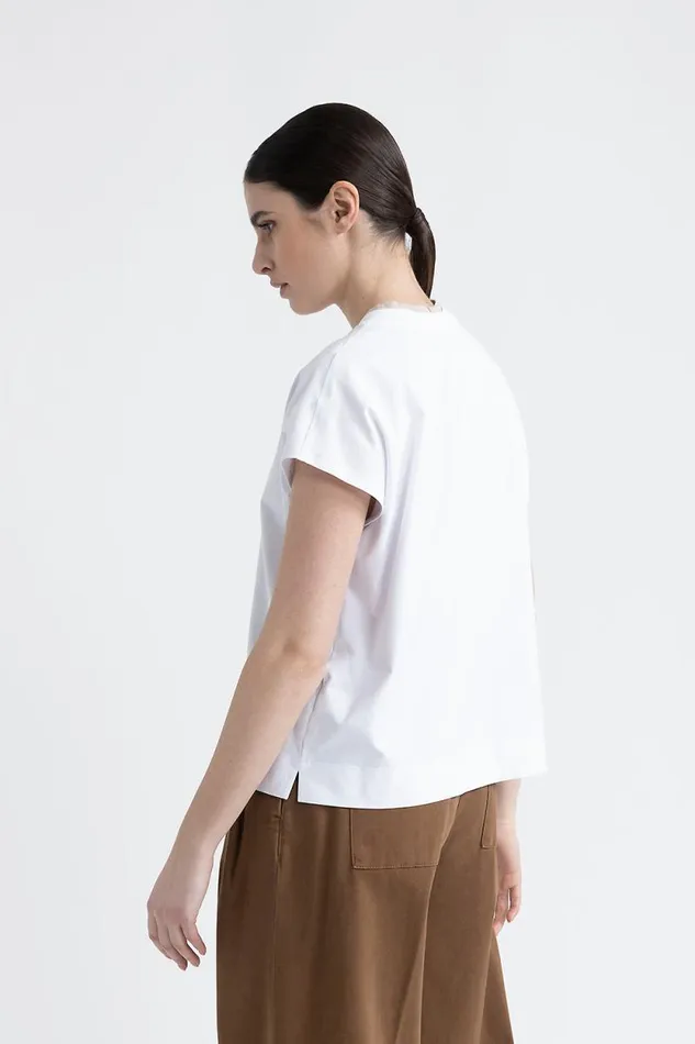Peserico Tops And TShirts Woman Cotton Jersey TShirt Macchiato Peserico Tops And TShirts Woman Cotton Jersey TShirt Macchiato