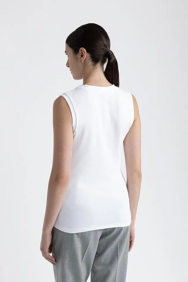 Peserico Tops And TShirts Woman Stretch Jersey Top With Punto Luce Trim Pure White Peserico Tops And TShirts Woman Stretch Jersey Top With Punto Luce Trim Pure White