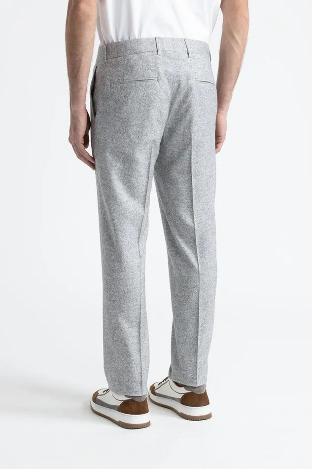 Peserico Trousers Man Classic Pants In Wool Silk And Cashmere Tweed Granite