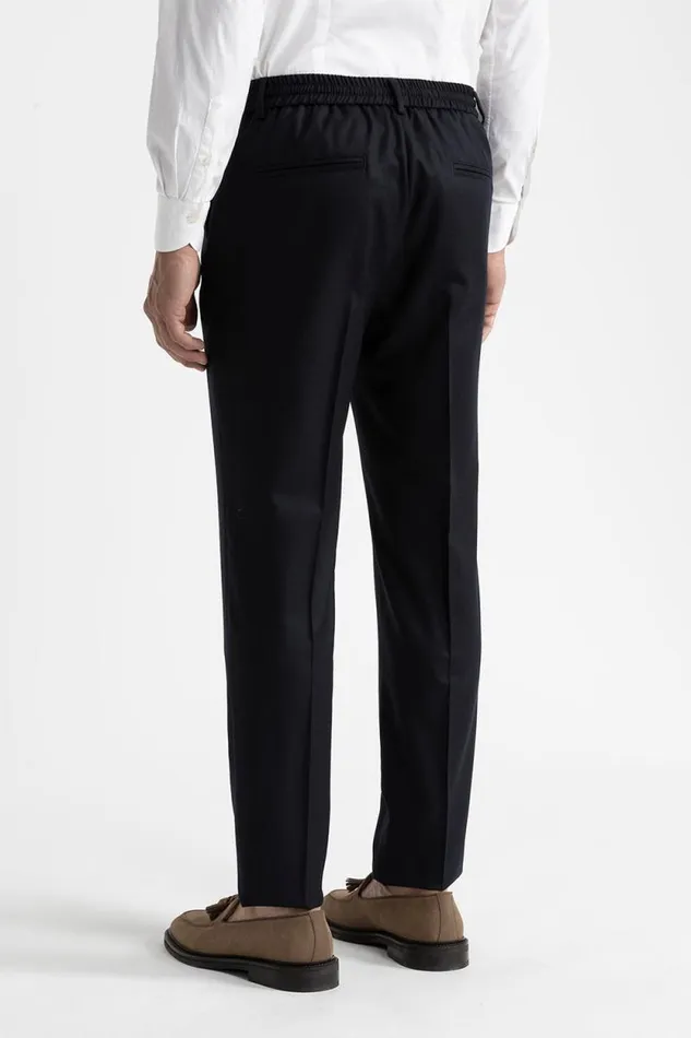 Peserico Trousers Man Pure Wool Flannel Trousers Blue