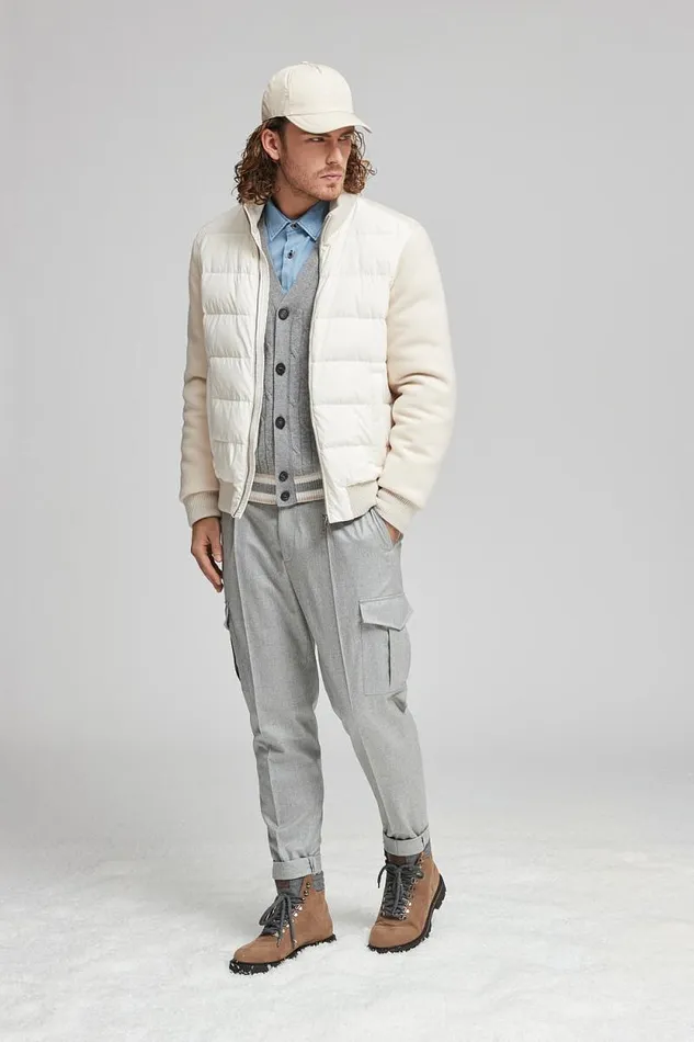 Peserico Trousers Man Pure Wool Trousers With Pockets Granite Peserico Trousers Man Pure Wool Trousers With Pockets Granite