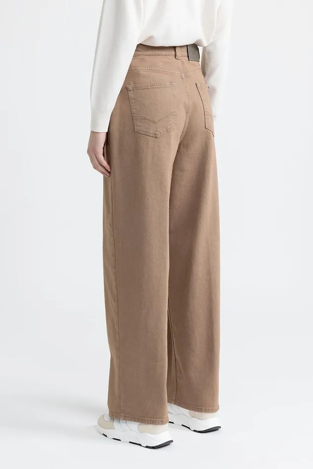 Peserico Trousers Woman Cotton Denim Baggy Trousers Grey Peserico Trousers Woman Cotton Denim Baggy Trousers Grey
