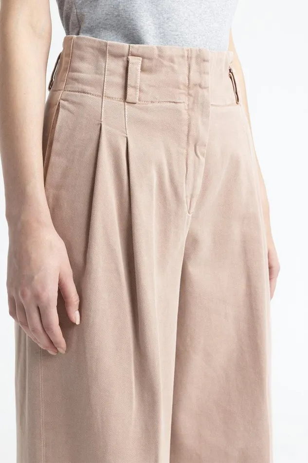 Peserico Trousers Woman Cotton Gabardine Palazzo Trousers Chalet Peserico Trousers Woman Cotton Gabardine Palazzo Trousers Chalet