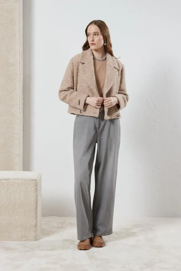 Peserico Trousers Woman Denim Baggy Oversize Trousers Grey Peserico Trousers Woman Denim Baggy Oversize Trousers Grey