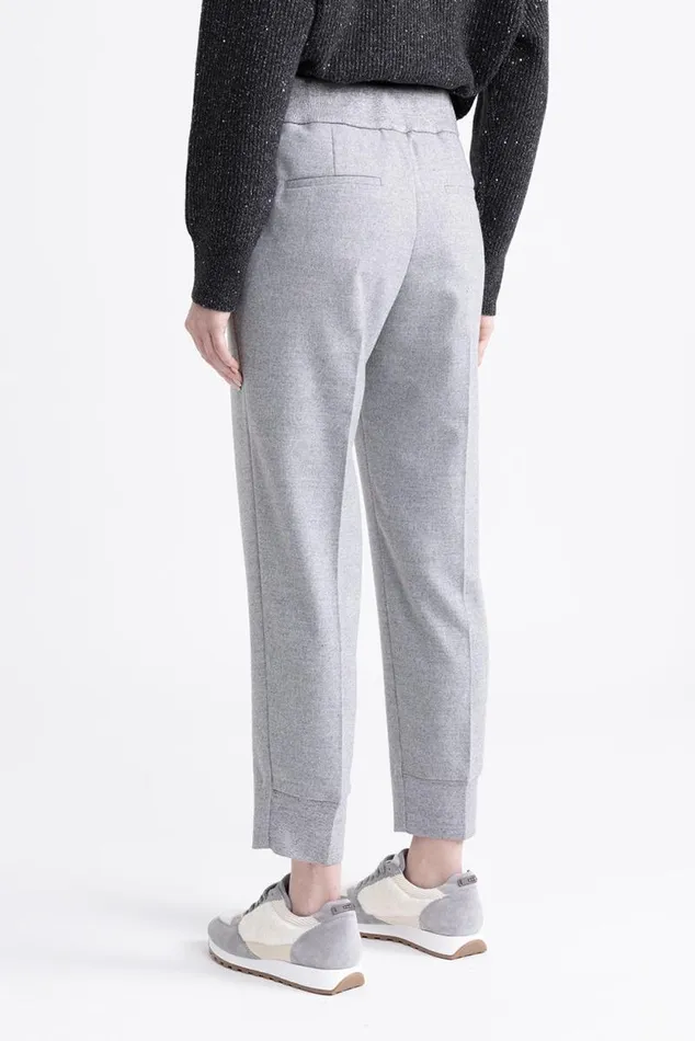 Peserico Trousers Woman Light Flannel Joggers Granite Peserico Trousers Woman Light Flannel Joggers Granite