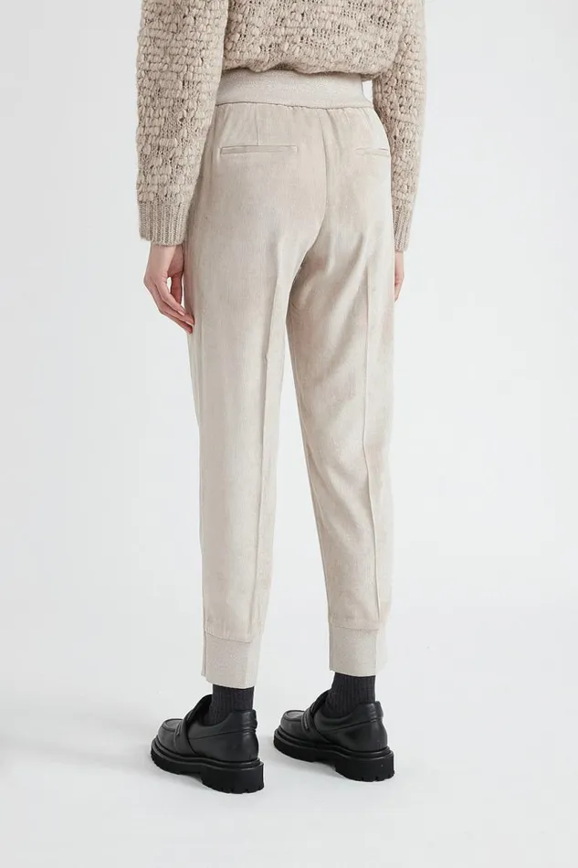 Peserico Trousers Woman Needlecord Carrot Trousers Barley Peserico Trousers Woman Needlecord Carrot Trousers Barley