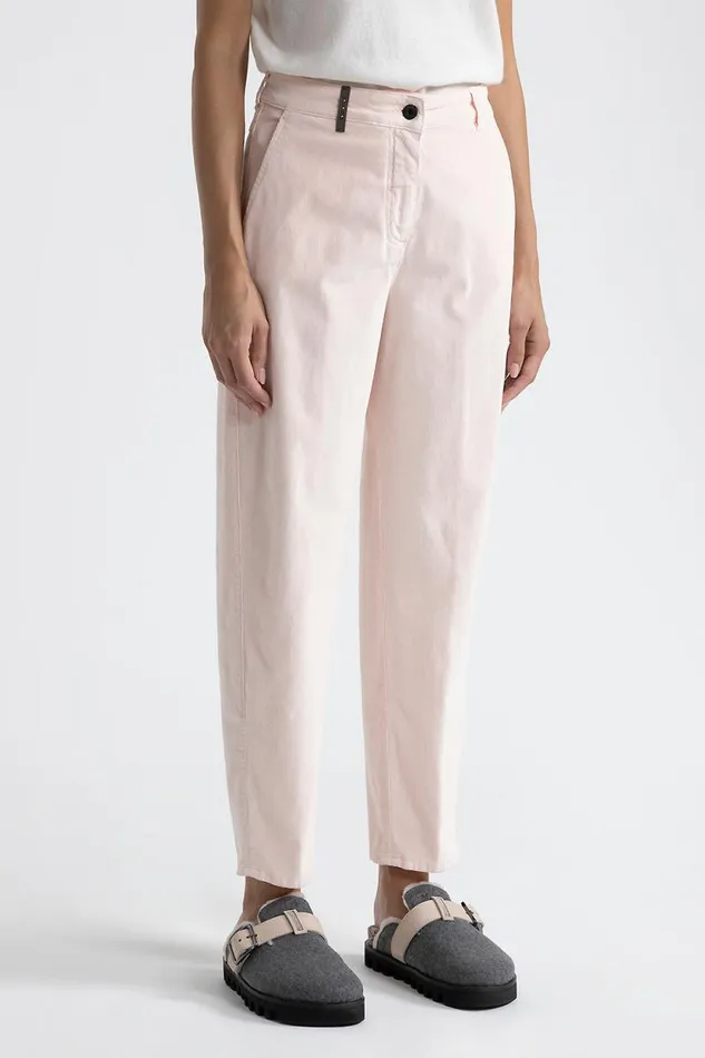 Peserico Trousers Woman Needlecord Carrot Trousers Dawning