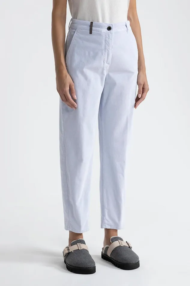 Peserico Trousers Woman Needlecord Carrot Trousers Pure Ice