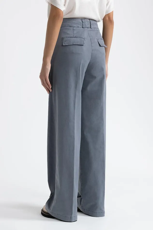 Peserico Trousers Woman Pleated Palazzo Trousers Slate Peserico Trousers Woman Pleated Palazzo Trousers Slate