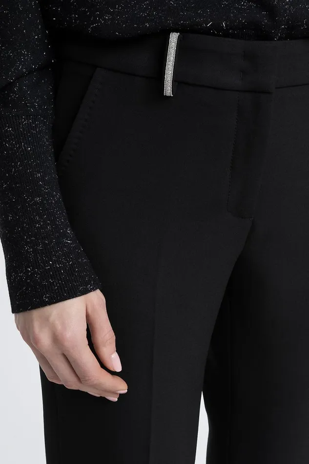 Peserico Trousers Woman TwoWay Stretch Cigarette Trousers Black Peserico Trousers Woman TwoWay Stretch Cigarette Trousers Black