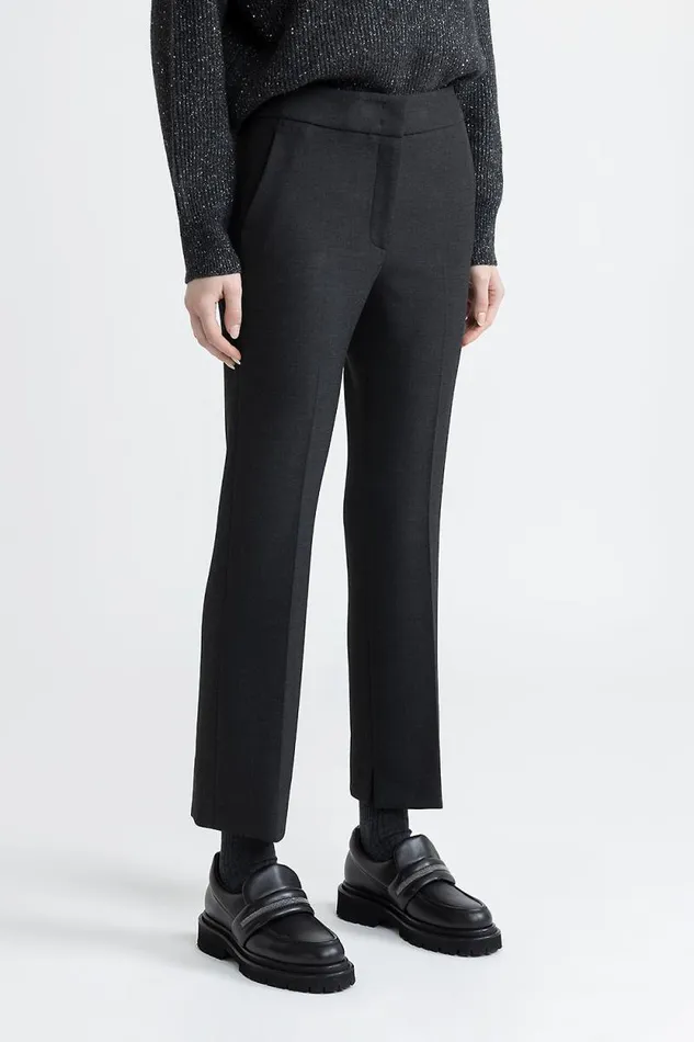 Peserico Trousers Woman TwoWay Stretch Fabric Trousers Graphite