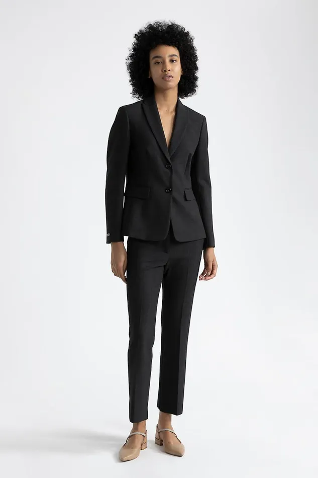 Peserico Trousers Woman TwoWay Stretch Fabric Trousers Graphite Peserico Trousers Woman TwoWay Stretch Fabric Trousers Graphite