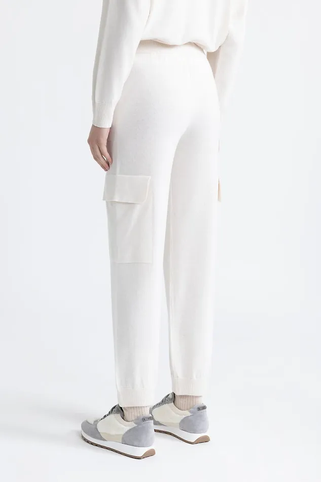 Peserico Trousers Woman Wool Silk And Cashmere Baggy Cargo Pants Hornbeam Peserico Trousers Woman Wool Silk And Cashmere Baggy Cargo Pants Hornbeam