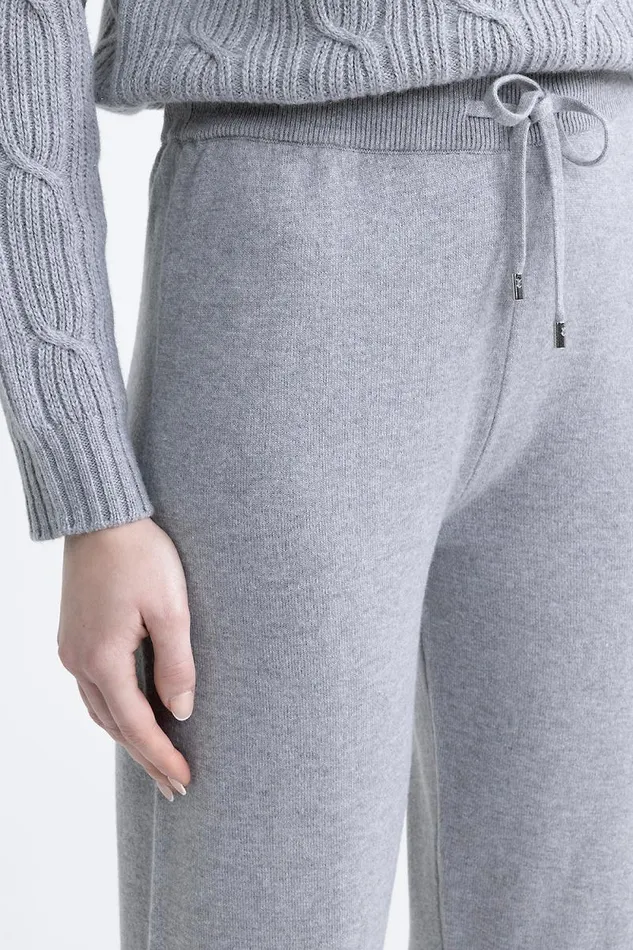 Peserico Trousers Woman Wool Silk And Cashmere Joggers Granite Peserico Trousers Woman Wool Silk And Cashmere Joggers Granite