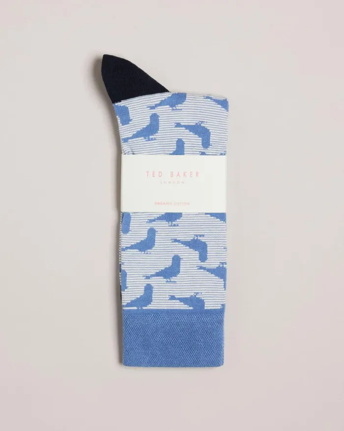 Pigeon Print Socks Blue Men Ted Baker Socks