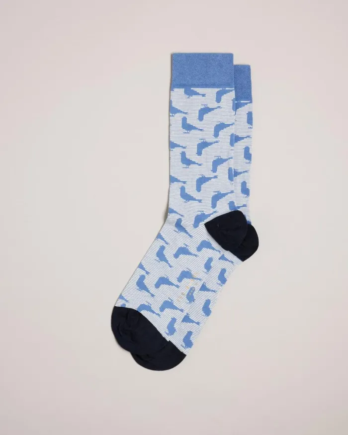Pigeon Print Socks Blue Men Ted Baker Socks