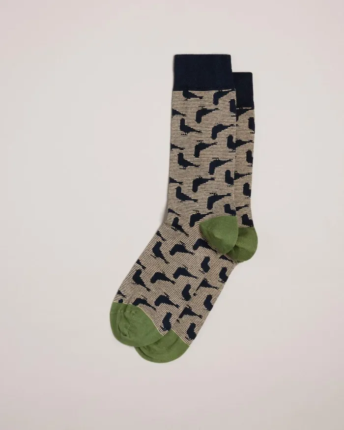 Pigeon Print Socks Dark Navy Men Ted Baker Socks