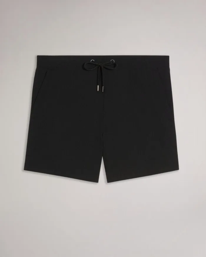 Plain Textured Swim Shorts Black Men Ted Baker Clothing