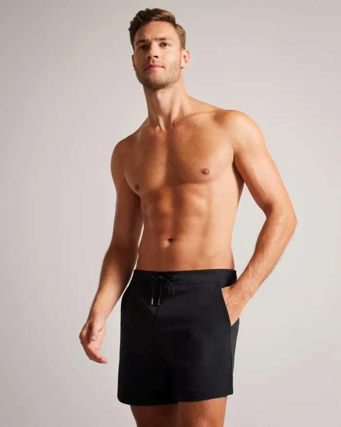 Plain Textured Swim Shorts Black Men Ted Baker Clothing Plain Textured Swim Shorts Black Men Ted Baker Clothing