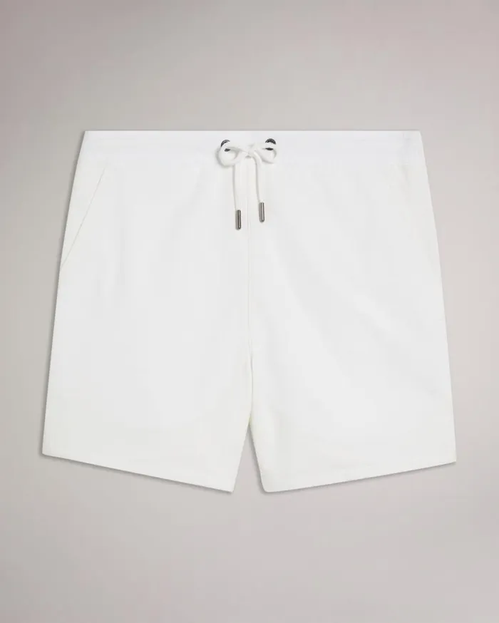 Plain Textured Swim Shorts White Men Ted Baker Clothing