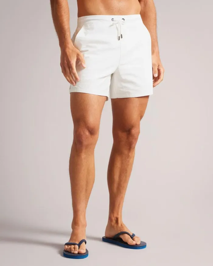 Plain Textured Swim Shorts White Men Ted Baker Clothing Plain Textured Swim Shorts White Men Ted Baker Clothing