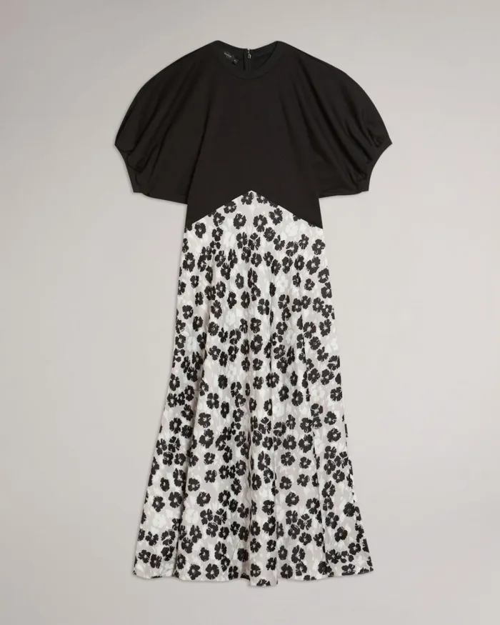 Ponte Top With Midi Skirt Dress Black Women Ted Baker Dresses