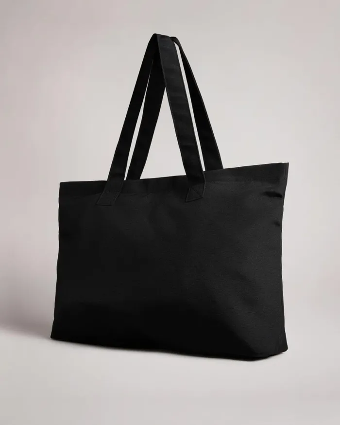 Printed Canvas Tote Bag Black Men Ted Baker Duffel Bags