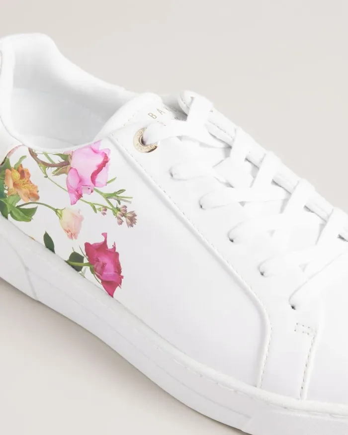 Printed Floral Cupsole Trainers White Women Ted Baker Sneakers