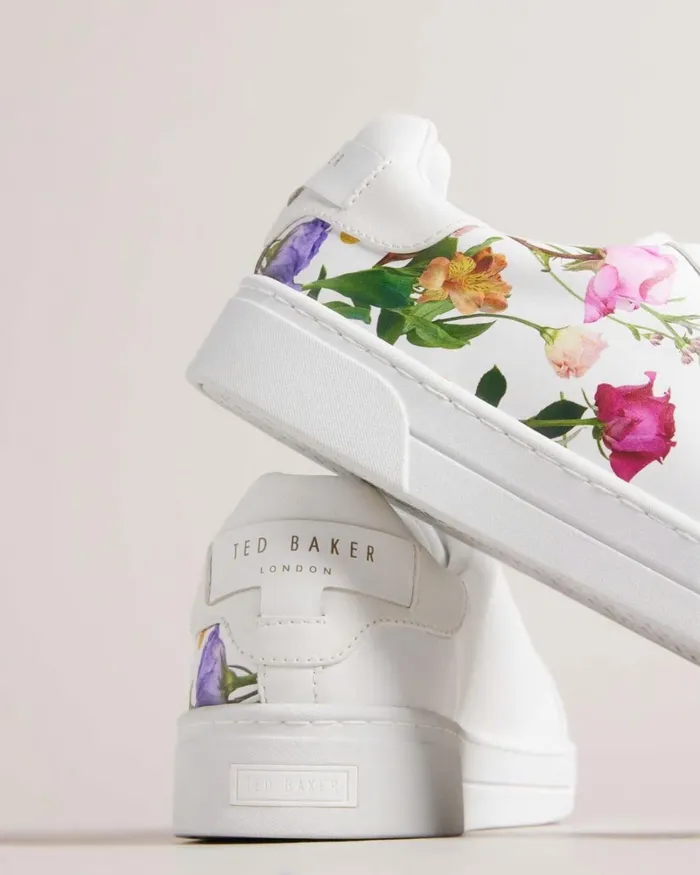 Printed Floral Cupsole Trainers White Women Ted Baker Sneakers Printed Floral Cupsole Trainers White Women Ted Baker Sneakers