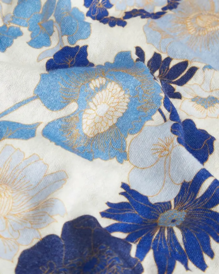 Printed Linen Tee Light Blue Women Ted Baker Tops and TShirts Printed Linen Tee Light Blue Women Ted Baker Tops and TShirts
