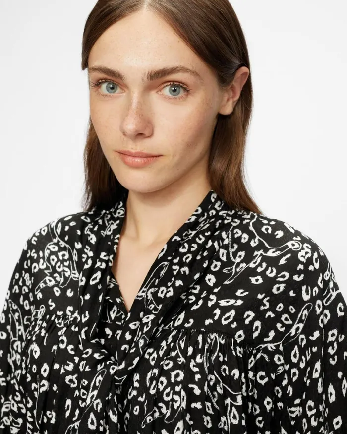 Printed Pussy Bow Blouse Black Women Ted Baker Tops and TShirts