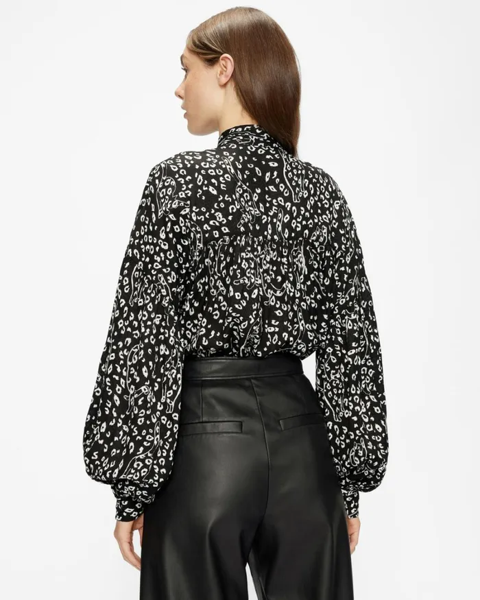 Printed Pussy Bow Blouse Black Women Ted Baker Tops and TShirts