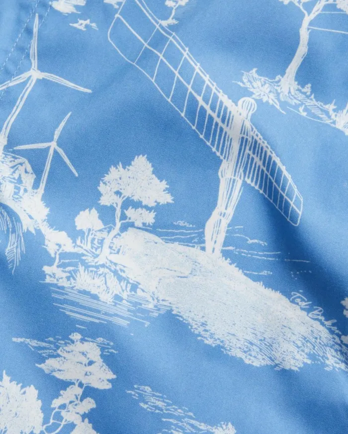 Printed Swim Shorts Blue Men Ted Baker Clothing