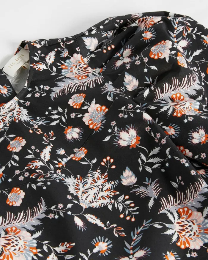 Puff Shoulder Yoked Top Black Women Ted Baker Tops and TShirts Puff Shoulder Yoked Top Black Women Ted Baker Tops and TShirts