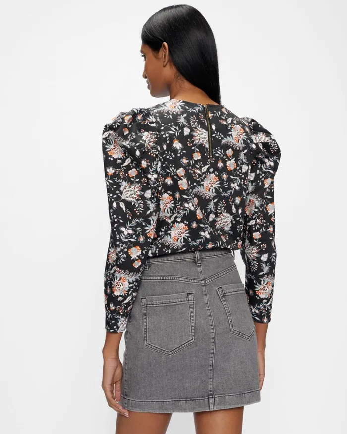 Puff Shoulder Yoked Top Black Women Ted Baker Tops and TShirts Puff Shoulder Yoked Top Black Women Ted Baker Tops and TShirts