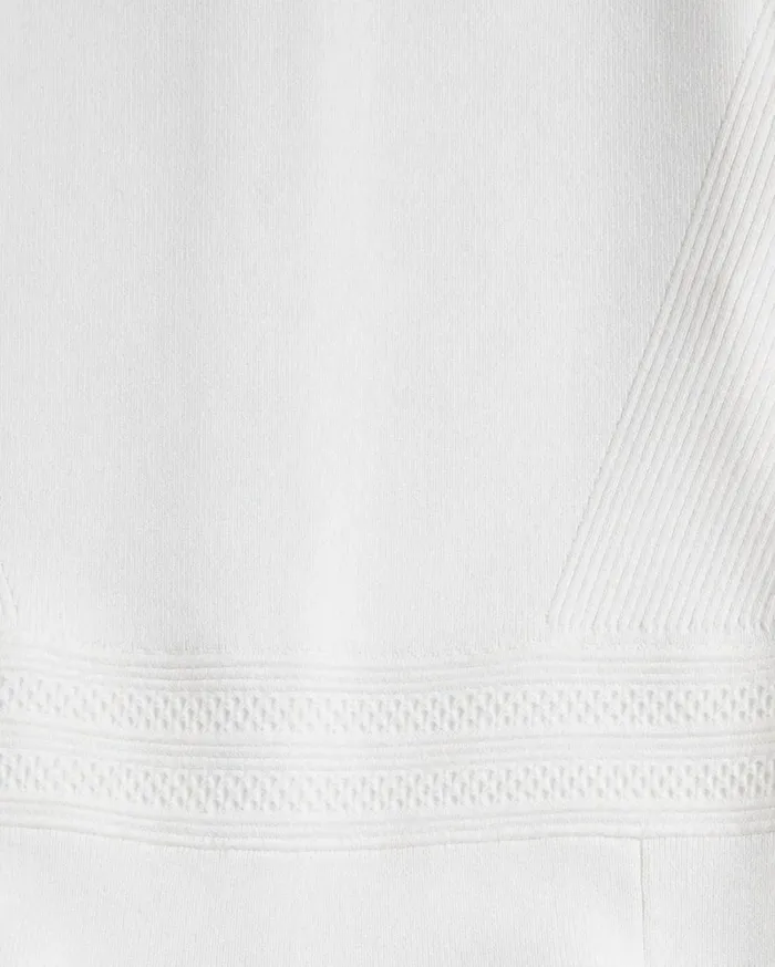 Puff Sleeve Dress With Engineered Skirt White Women Ted Baker Clothing