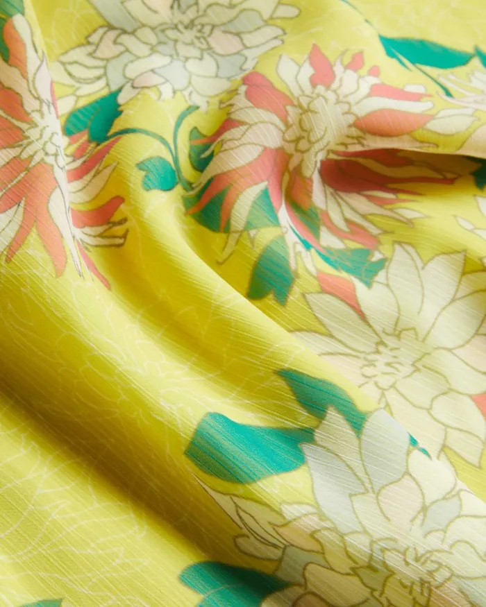 Puff Sleeve Midi Tea Dress Medium Yellow Women Ted Baker Dresses