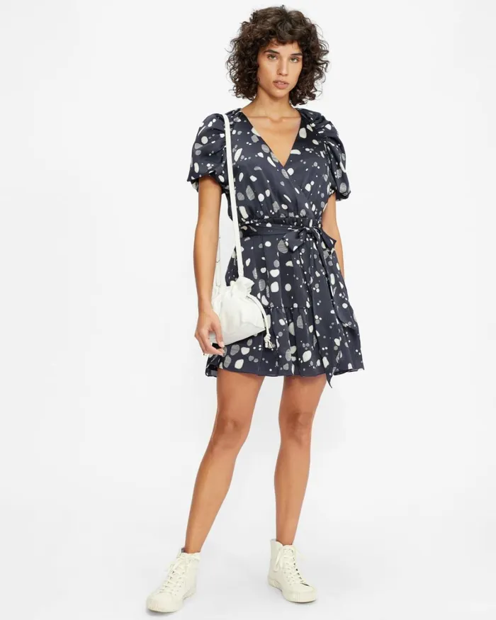 Puff Sleeve Skater Dress Navy Women Ted Baker Dresses Puff Sleeve Skater Dress Navy Women Ted Baker Dresses