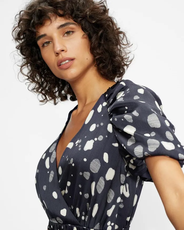 Puff Sleeve Skater Dress Navy Women Ted Baker Dresses Puff Sleeve Skater Dress Navy Women Ted Baker Dresses