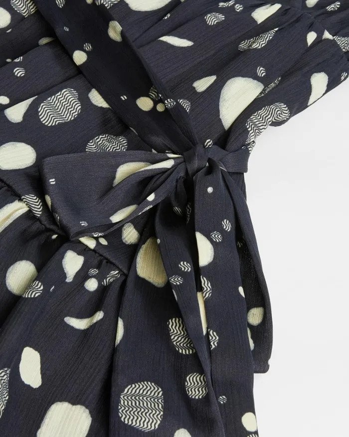 Puff Sleeve Skater Dress Navy Women Ted Baker Dresses Puff Sleeve Skater Dress Navy Women Ted Baker Dresses