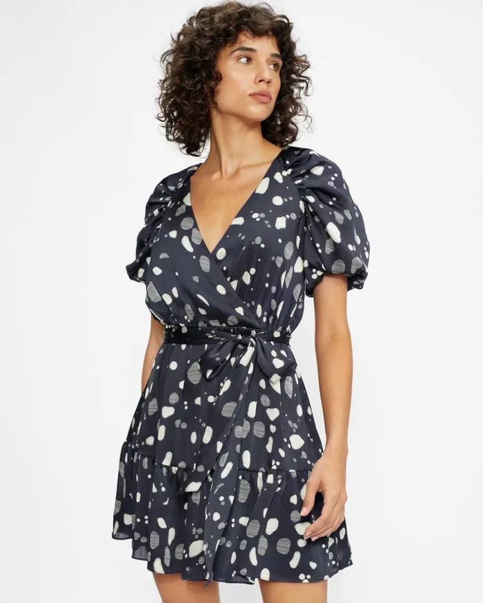 Puff Sleeve Skater Dress Navy Women Ted Baker Dresses Puff Sleeve Skater Dress Navy Women Ted Baker Dresses