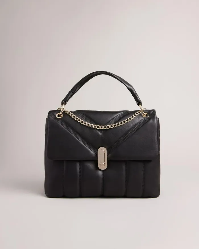 Puffer Quilted Leather Shoulder Bag Black Women Ted Baker Bags Puffer Quilted Leather Shoulder Bag Black Women Ted Baker Bags