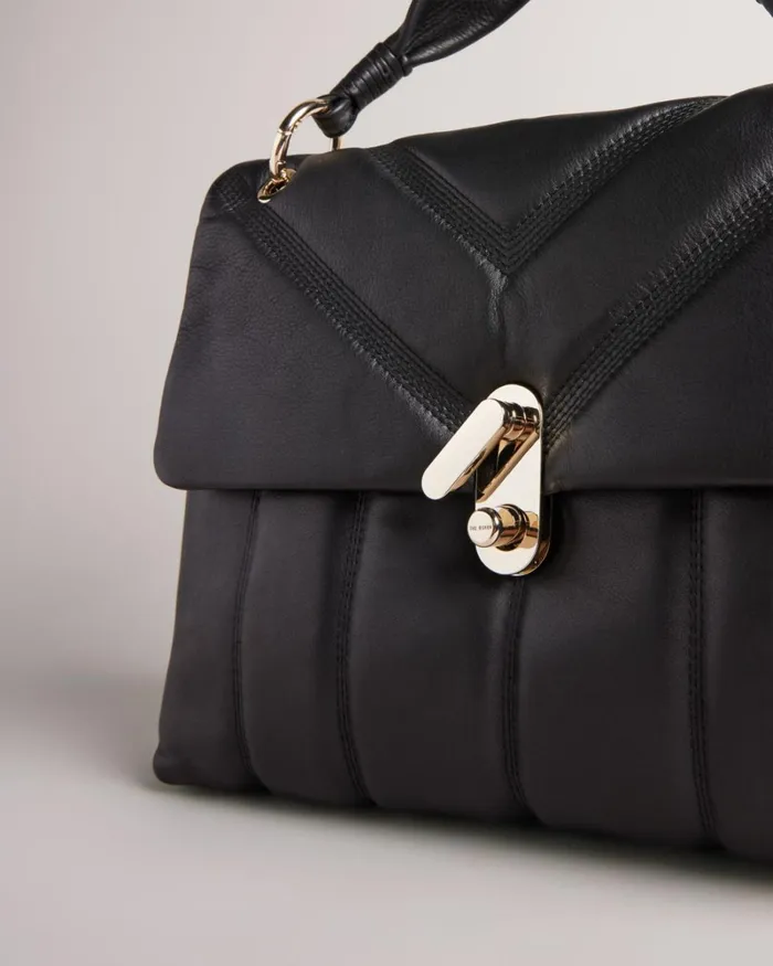 Puffer Quilted Leather Shoulder Bag Black Women Ted Baker Bags Puffer Quilted Leather Shoulder Bag Black Women Ted Baker Bags