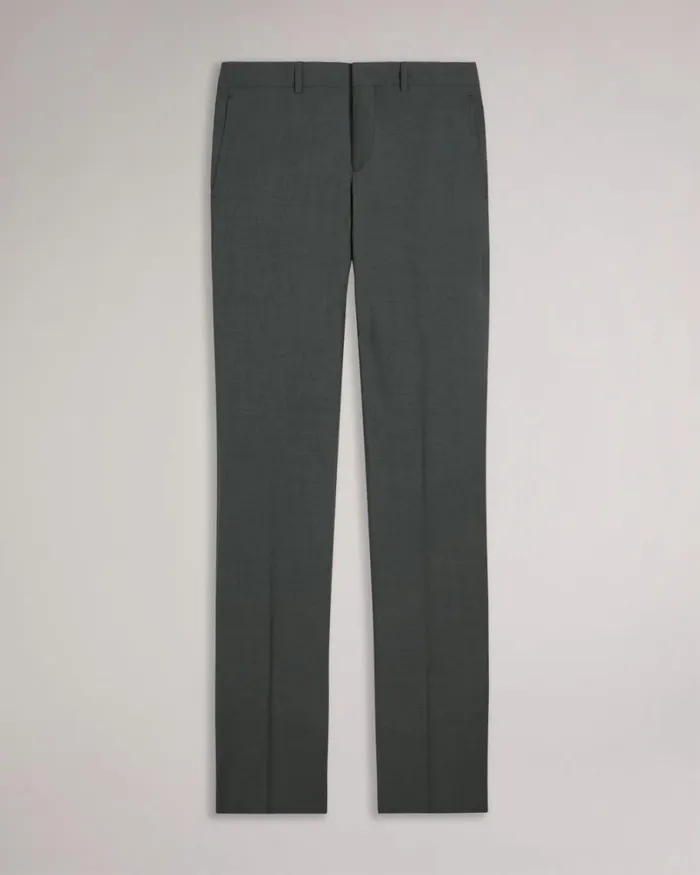 Pure Wool Sharkskin Suit Trousers Khaki Men Ted Baker Clothing