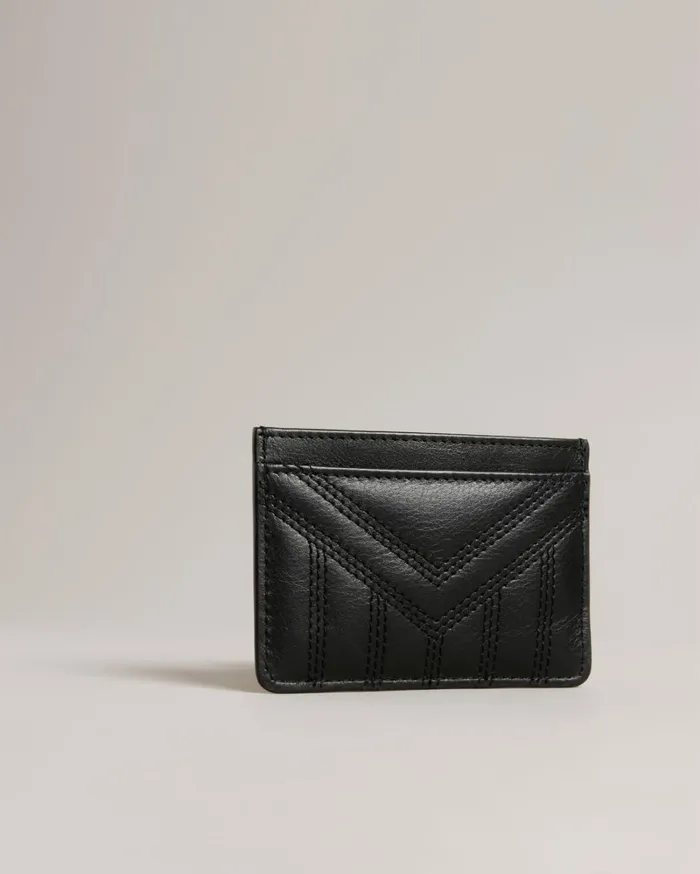 Quilted Leather Card Holder Black Women Ted Baker Wallets and Card Holders